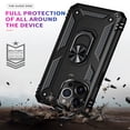 thumbnail image 2 of For Apple iPhone 15 Plus (6.7") Military Grade Heavy Duty Armor Hybrid with Ring Kickstand Finger Loop Stand Case Cover fit iPhone 15 Plus - Black, 2 of 6