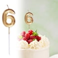 thumbnail image 2 of Gold Number Candles for Birthday, Cake Decorations, Champagne Gold Digit Candles for Anniversary Party Celebration Supplies 1Pcs, 2 of 6