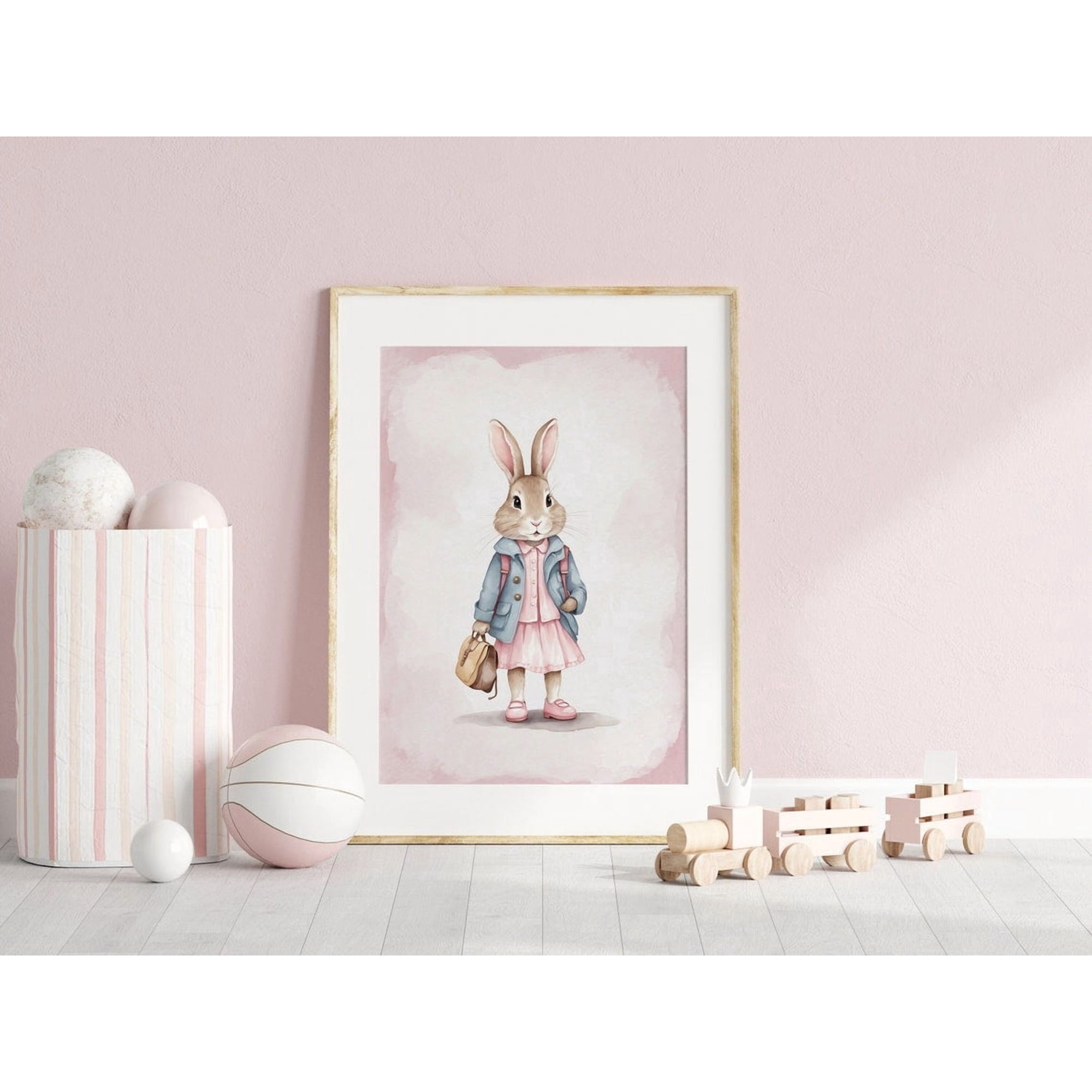 Beatrix Potter Rabbit Wall Art Print Nursery Girls Room And School Decor