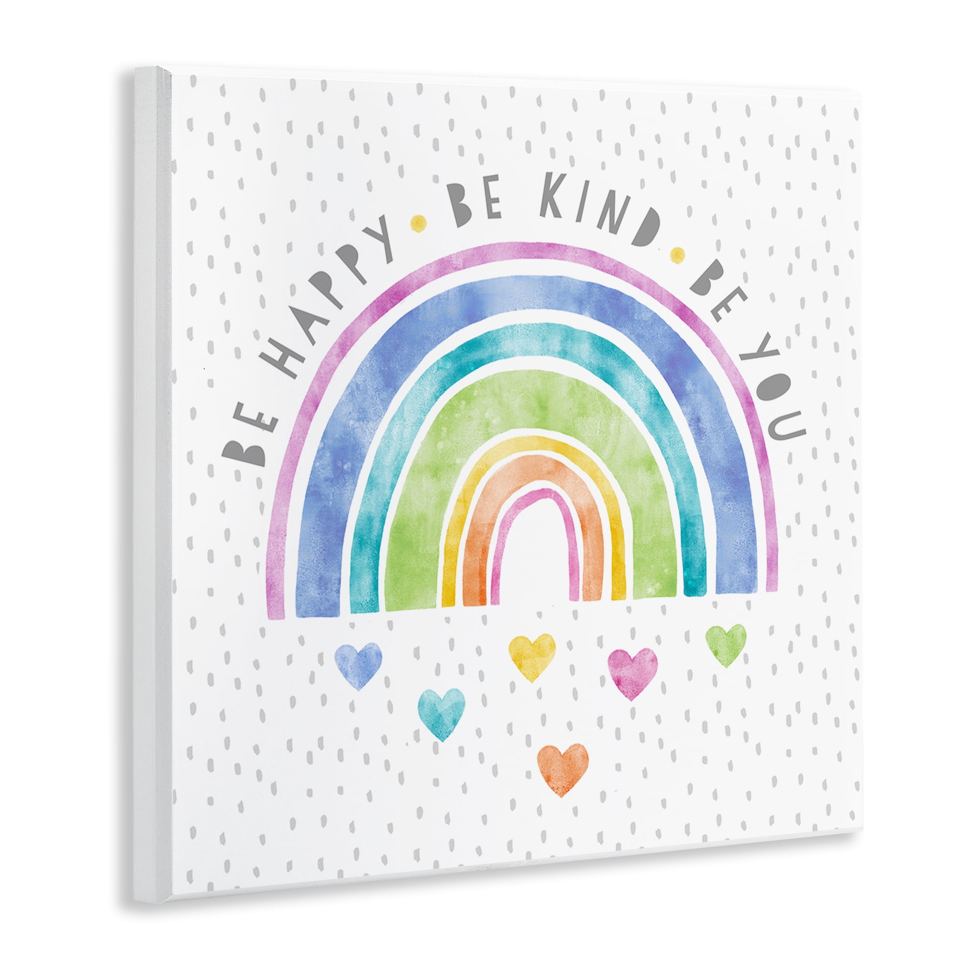 Stupell Industries Be You Hearts & Rainbow Wall Plaque Art, design by Suzanne Nicoll