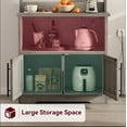 thumbnail image 6 of Studyset 71.6" Tall Kitchen Pantry, Farmhouse Storage Cabinet, Arched Bookshelf with Doors Farmhouse Bookcase 15.83in Depth Display Storage Shelves 71.4in Tall Wooden Display Cabinet Rounded Bookcases, 6 of 7