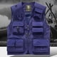 thumbnail image 1 of Ceisia Men's Loose Fit Outdoor Utility Vest Multi-Pocket Breathable Mesh Lining V-Neck Fishing Hiking Volunteer Waistcoat Gifts Blue 1X, 1 of 6
