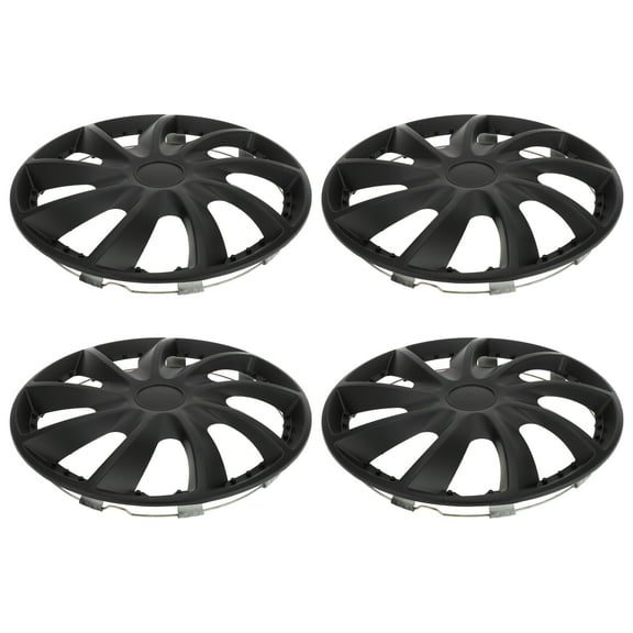 Unique Bargains Car Wheel Rim Hub Cover Wheel Hub Caps R14/14 Inch Wheel Skins Decorative Wheel Rim Cover Replacement Plastic Black 4Pcs