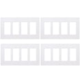 thumbnail image 1 of Placa de Pared Lutron Claro CW-4-WH-4 Blanca 4 Módulos Paquete de 4, 1 of 6