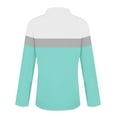 thumbnail image 7 of Blue Women's Long Sleeve T-shirt, Women'S 3/4 Sleeve Quarter Zip Shirts Collared V Neck Pullover Top Collared Casual Fall Tunic Color Block Blouses,Women's Long sleeve T-shirt S, 7 of 7