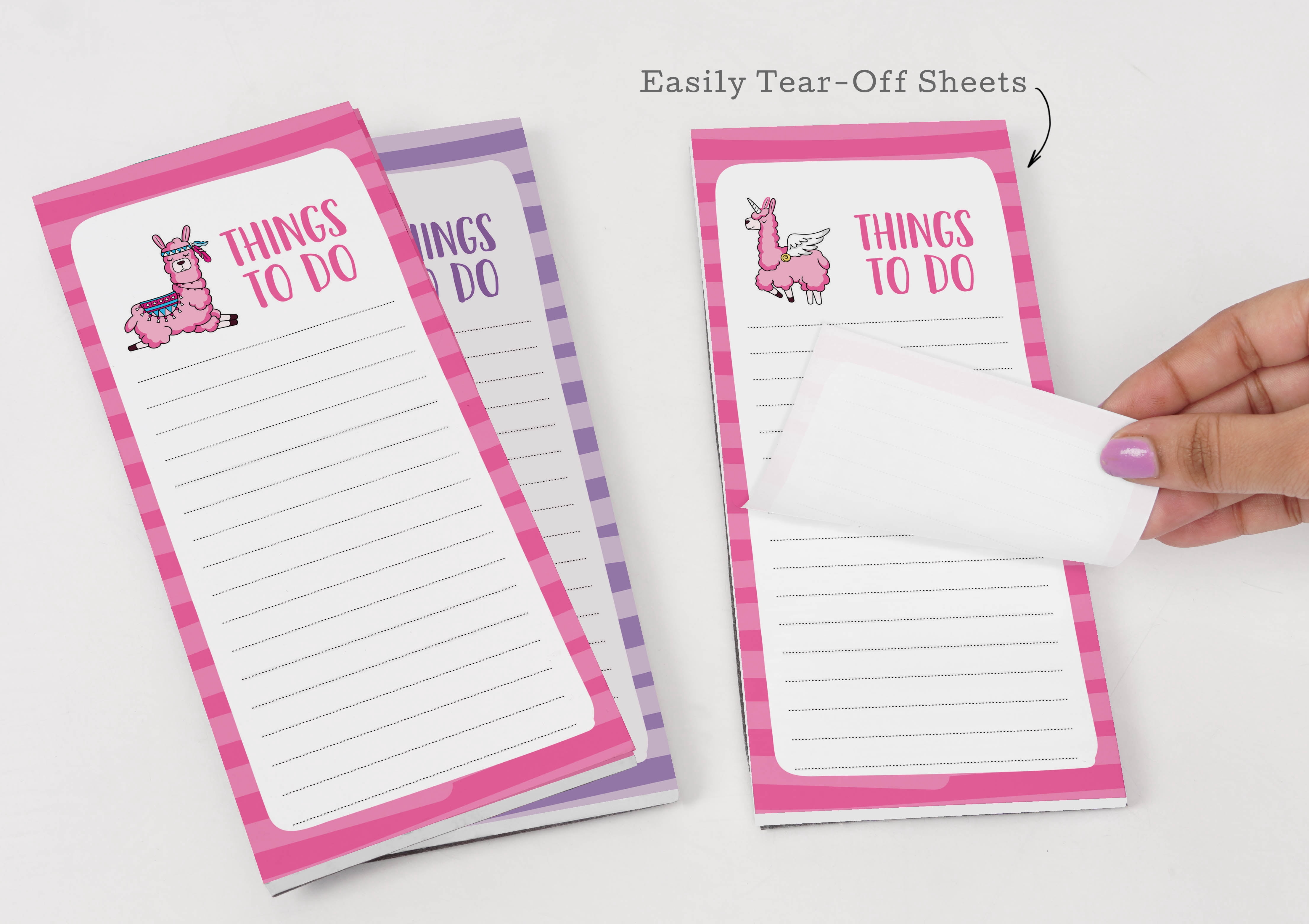 Inkdotpot Pack of 3 Magnetic Fridge To-Do List Notepads- Magnetic Memo Pads For Refrigerator-(50 Sheets Each)-SG