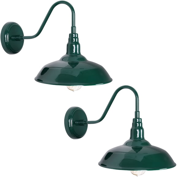 GOALPLUS Barn Style Outdoor Wall Sconce Green 10'' Diameter Waterproof