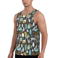 thumbnail image 2 of Balery Moose Squirrel owls tree Pattern Men's Workout Tank Top Gym Muscle Tee Fitness Bodybuilding Sleeveless T Shirt Quick Dry Fit Muscle Tank Top Slim-Fit Tank-X-Large, 2 of 7