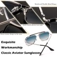 thumbnail image 5 of FEISEDY Sunglasses, Fashion Square Pilot Sunglasses, Vintage Metal Gradient Glasses for Men and Women, B4104, 5 of 15