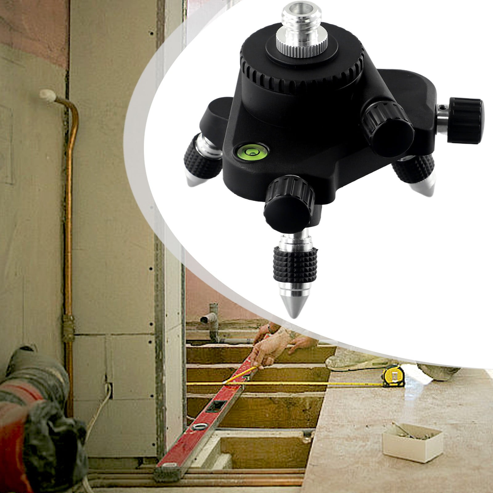 KDJ Level Meter Bracket Base Adjustable Rotation Meter Tripod Bracket 1/4" Interface With Adapter For Construction Laser Measuring