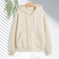 thumbnail image 2 of Akiihool Womens Hoodie Womens Zip Up Sweatshirt Oversized Hoodies Sweater Cute Casual Outfits Top 2026 Fall Winter Jacket Trendy Clothes Beige,XXXL, 2 of 9