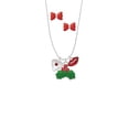 thumbnail image 2 of Delight Jewelry Silvertone Large January - Maroon Crystal Heart Christmas Kiss Charm Necklace and Stud Earrings, 2 of 4
