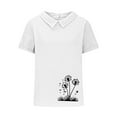 thumbnail image 4 of Viikei Womens Shirts Short Sleeve,Women's Casual Style Casual Printed Short Sleeve Blouse V-Sleeve Blouse/Shirt White XL, 4 of 4