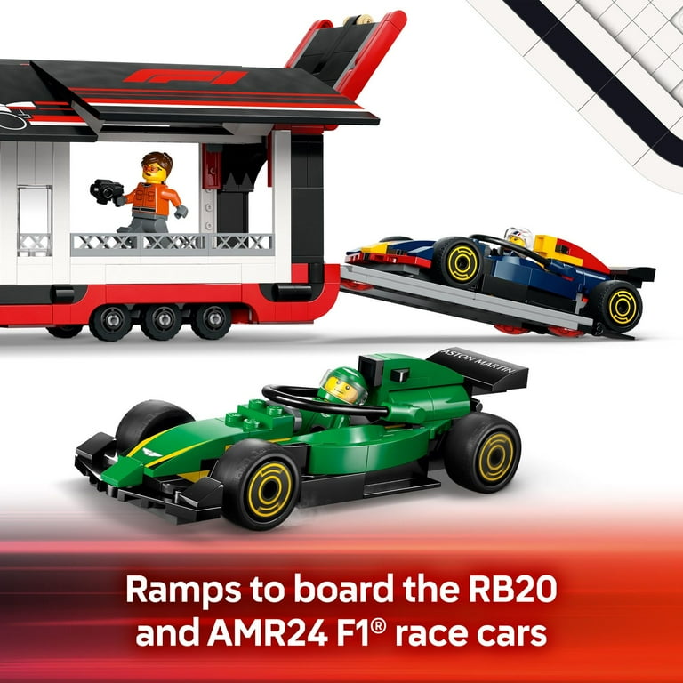 Free Shipping! LEGO F1 Toy Set with Truck and Race Cars, Building