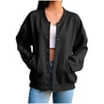 thumbnail image 4 of BRGZLK Button Down Sweatshirt Jacket for Women Casual Trendy Long Sleeve Open Front Cardigan Sweatshirts with Pockets Fall Winter Oversized Outfits 2026 Black XL, 4 of 9