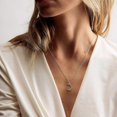 thumbnail image 3 of Collar de luna para mujer, colgante de fase creciente con moneda martillada, cadena delicada,, 3 of 3