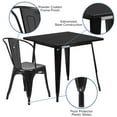 thumbnail image 4 of Flash Furniture 5-Piece Commercial Grade 31.5" Square Metal Dining Table and 4 Chairs Set, Black, 4 of 14