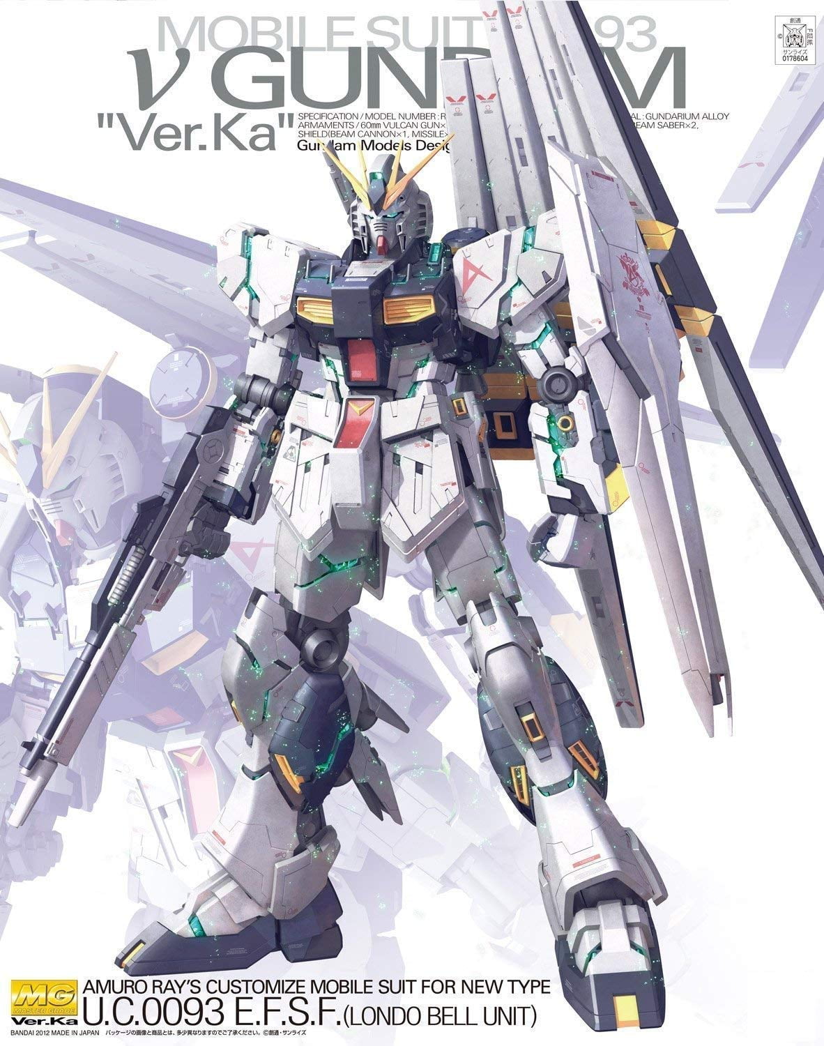 Bandai BAS5055454 RX-93 Nu Gundam MG Model Kit from Chars