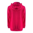 thumbnail image 5 of Women's Waffle Hooded Sweatshirt, Casual Solid Color Pullover, Soft Stretchable Hoodie, Loose Fit Long Sleeve Top, Everyday Comfort Wear, Street Style Lounge Hoodie Hot Pink S, 5 of 5