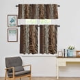 thumbnail image 5 of Kitchen Window Curtains Valance and Tier Set, Country Zebra Texture Rod Pocket Tier Curtains and Valance 3 Piece Set, Farmhouse Brown Animal Printed Window Treatment for Bedroom Living Room, 5 of 9
