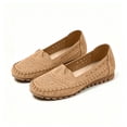 thumbnail image 5 of Women's Orthopedic Leather Loafers Comfortable Lightweight Slip-On Flats Casual Comfort Walking Shoes Moccasins Driving Walking Shoes Khaki 7.5, 5 of 6