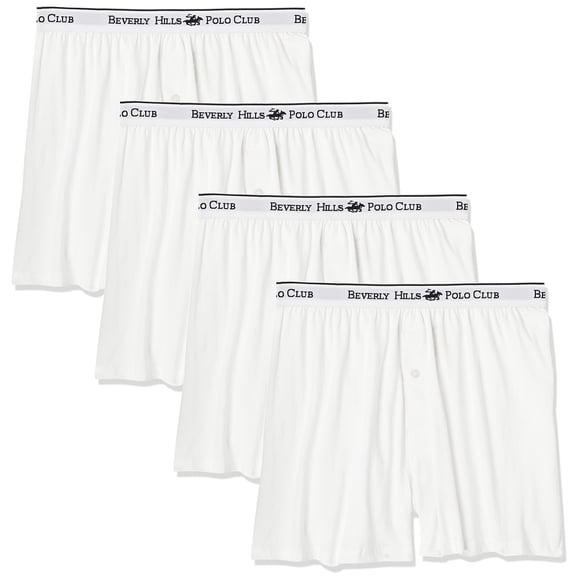 Calzoncillos tipo bóxer Beverly Hills Polo Club, paquete de 4, blancos, 2XL