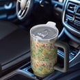 thumbnail image 6 of 40oz Pioneer Flower Floral Print Pattern Insulated Tumbler with Handle, BPA-Free Leak Proof Lid and Straws, Double Wall Vacuum, Hot 12h/Cold 34h, 6 of 6