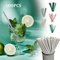 thumbnail image 3 of 100Pcs Iridescent Paper Straws Glitter Disposable Straws Clinquant Drinking Well Crafted Straws for Juices Shakes Birthday Wedding Baby Shower Decoration Mermaid Party Event Supplies, 3 of 3