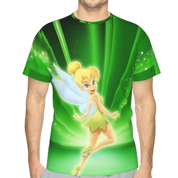 Unisex Adult Tinker Bell T-Shirts, 3D Graphic Novelty Shirts Crewneck Short Sleeve Tees for Men Women