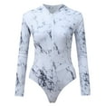 thumbnail image 5 of pxiakgy one piece bathing suit for women onepiece onepiece women's bikini zipper long swimsuit sleeve swimsuit surfwear zipper printed swimwears white + m, 5 of 9