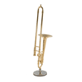 thumbnail image 4 of 4 Pcs 12cm Miniature Pure Copper Trombone Model with Support Mini Musical Instrument Model with Black Leather Box, 4 of 5