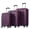 Violet, variant on HQZX 3-PCS Suitcase Set, Universal Wheels, with TSA Lock, ABS, Unisex, Violet