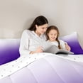 thumbnail image 5 of jejeloiu Abstract Gradient Effects Full Size Comforter Sets,Minimalsim Ombre Bedding Comforter Set,White Purple Bedding Sets For Kids,Breathable Home Decor Reversible,3-Piece, 5 of 8