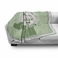 thumbnail image 3 of Aniversery Soft Flannel Fleece Throw Blanket, 30 Years Together in Green Tone Monochrome Design, Cozy Plush for Indoor and Outdoor Use, 50" x 60", Reseda Green Green, by Ambesonne, 3 of 6