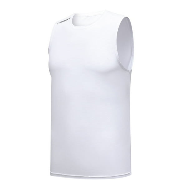Camiseta deportiva sin mangas de seda helada de secado rápido para hombre - Camiseta sin mangas de gran tamaño con gran capacidad de absorción para correr y hacer fitness