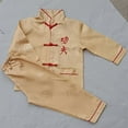 thumbnail image 3 of Fdrone Toddler Kids Chinese Traditional Set Kung Fu Uniform Wing Chun Master Martial Arts Embroidered Outfit Long Sleeved Pant Two Set New Year Two Piece Outfit, 3 of 3
