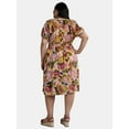 thumbnail image 4 of Terra & Sky Women's Plus Size Puff Sleeve Dress. Sizes 0X-5X, 4 of 4