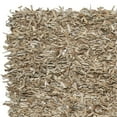 thumbnail image 2 of SAFAVIEH Leather Shag Dimitri Solid Area Rug, Beige, 5' x 5' Square, 2 of 3