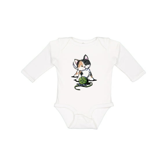 Inktastic Calico Kitten for Darks Boys or Girls Long Sleeve Baby Bodysuit