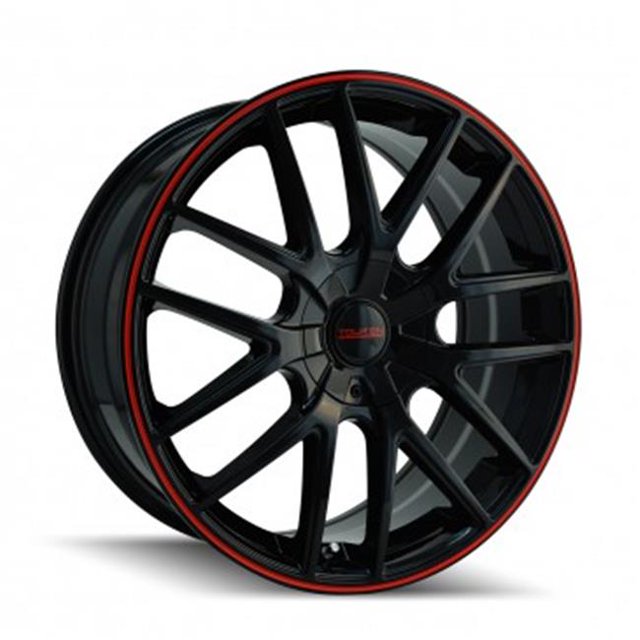 Touren 5-100&44; 5-114,3 PCD Tr60 Noir et Rouge Roue de Bague