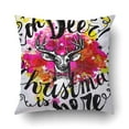 thumbnail image 1 of ABPHQTO Xmas Whimsical Hipster Reno Old Fashioned Hand Lettering Ink On Watercolor Funda de almohada Funda de cojín Funda de almohada 40x40 cm, 1 of 1