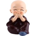 thumbnail image 1 of Decoración de cuatro monjes: adorno artesanal de resina, estatuilla de cuatro pequeños monjes de Buda para decoración del hogar (4 piezas, multicolor), 1 of 2