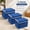Classic Blue, variant on Collapsible Storage Boxes with Lids, Washable Fabric Bins, 14.9x9.8x9.8 Inches, 3 Pack, Aqua Spring Organizational Containers