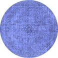 thumbnail image 1 of Ahgly Company Machine Washable Indoor Round Oriental Blue Industrial Area Rugs, 5' Round, 1 of 4