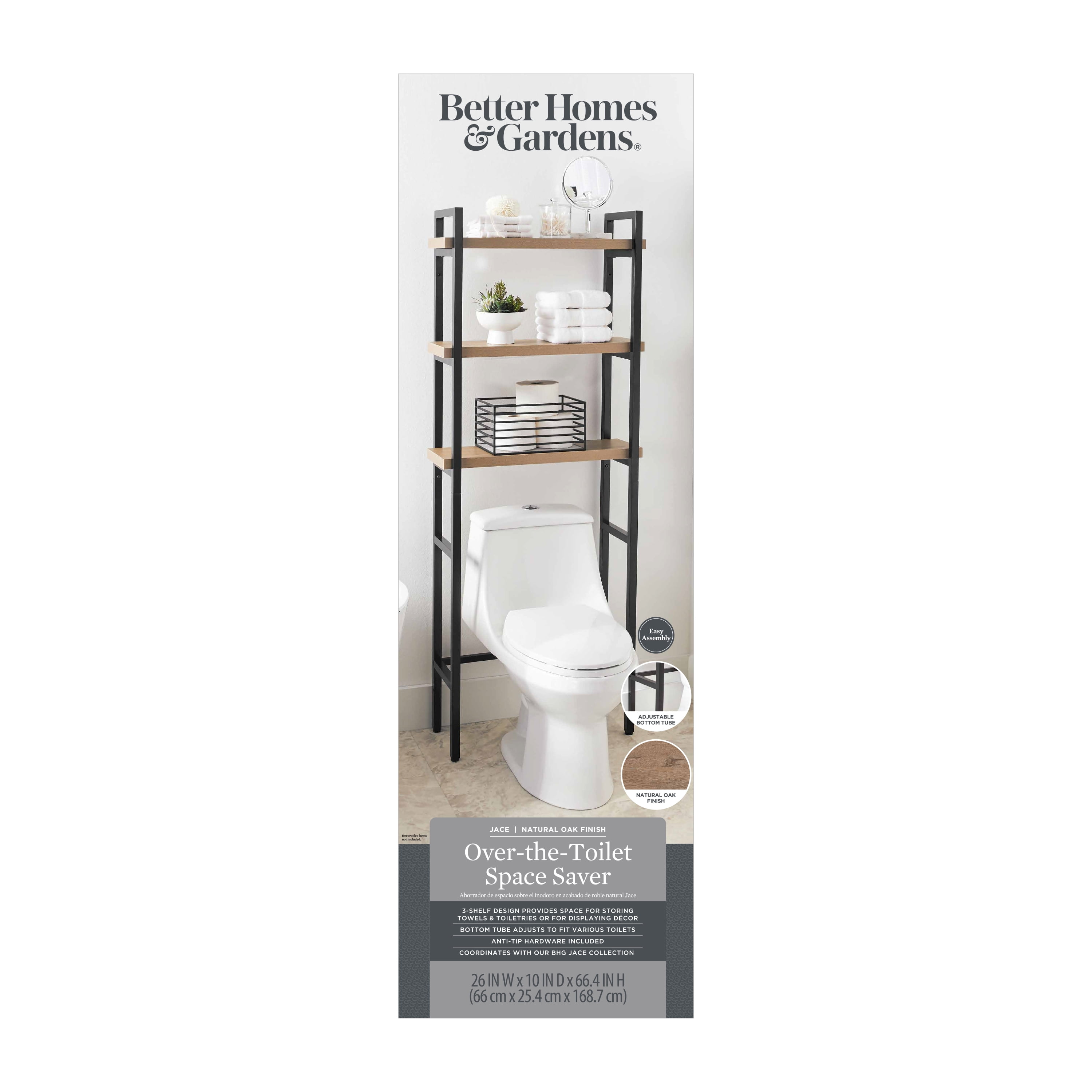 Rustic Gray 26 in. W Bathroom Space Saver, Better Homes & Gardens Over The Toilet Storage Cabinet