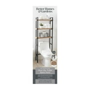 Better Homes & Gardens Jace 3-Shelf over-the-Toilet Storage Shelf with Black Frame and Oak Shelves