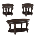 thumbnail image 5 of Hassch 3-Piece Farmhouse Living Room Table Set, Coffee/End Side Tables with Open Shelf for Small Space, Espresso, 5 of 9