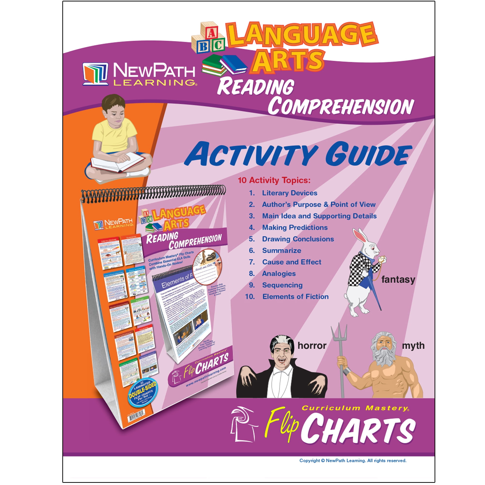 NewPath Learning Reading Comprehension Flip Chart Set, Grades 4-8