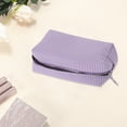 thumbnail image 3 of Unique Bargains 1 Pc Striped Pattern Makeup Bag for Travel Purple Seersucker, 3 of 6