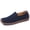 Blue, variant on Big Size Women's Casual Loafers Slip On Leather Shoes Lightweight Walking Shoes Moccasins Classic Penny Loafer Flats Boat Shoes